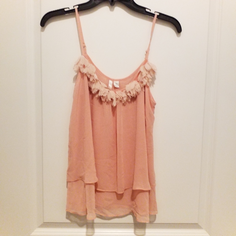 Lauren Conrad Pink Chiffon Top, Size XS